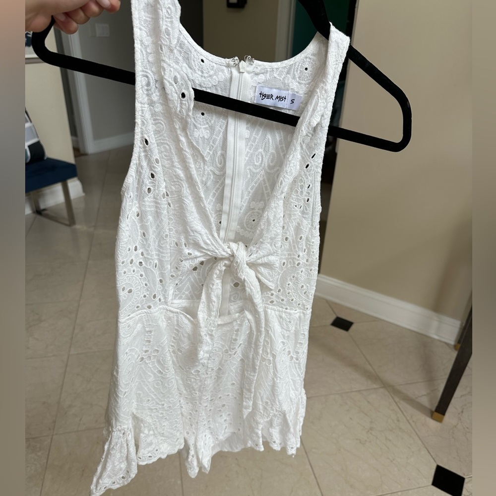 Tigermist white eyelet romper